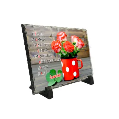 Edesanya szeretlek, piatra ardezie personalizata, cu mesaj model, pa096